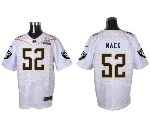 Nike Raiders #52 Khalil Mack White 2016 Pro Bowl Men's Stitched NFL Elite Jersey